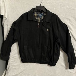 Vtg Polo Ralph Lauren Jacket size XL black  Plaid Lined Harrington Zip jacket